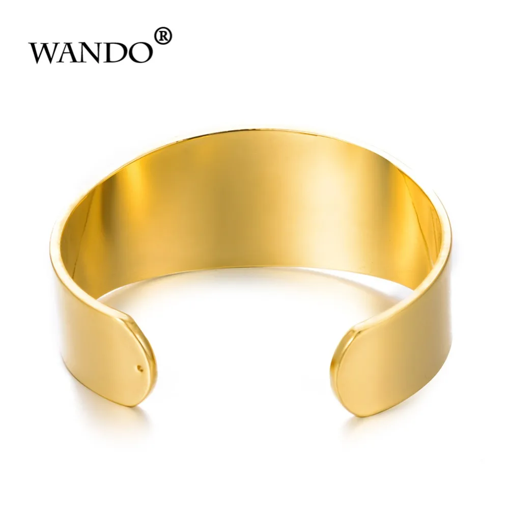 WANDO Новый 3 см Широкий Дубай модный короткий металлический глянцевый браслет
