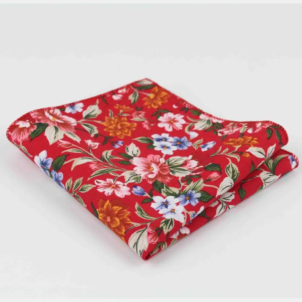 Хлопковые тканые носовые платки с красочным цветочным принтом, клетчатый нагрудный Платок для мужчин, повседневный полосатый платок с квадратными карманами, полотенца - Цвет: 13