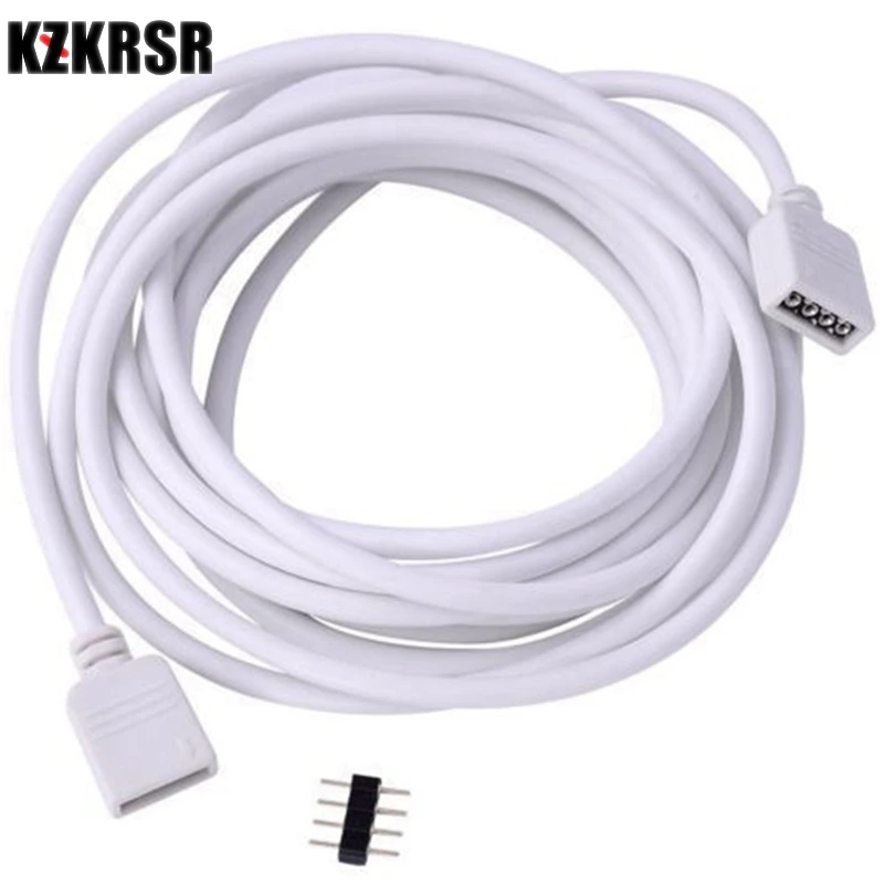 

KZKRSR 30cm 50cm 1M 2M 3M 5M 10M 4 PIN Female Extension Cable Cord Wire for SMD 5050 3528 RGB LED Strip Light Connector