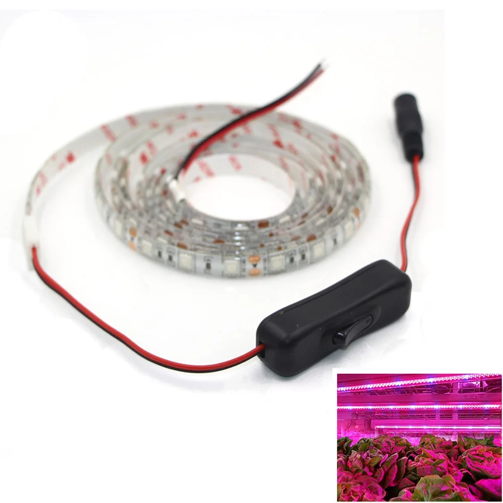Полный спектр LED фитолампы растут огни SMD 5050 красный синий 3:1 5:1 + переключатель