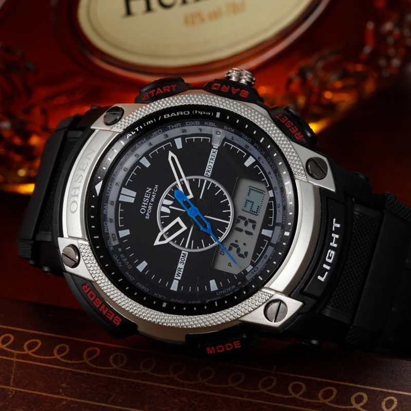Мужские Цифровые кварцевые наручные часы с силиконовым ремешком 30 м|watch watches|watch