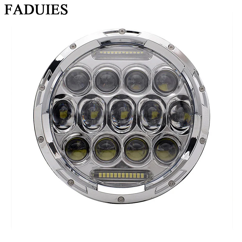 FADUIES хром 7 &quotсветодиодные фары Белый Halo налобный фонарь для Jeep JK TJ Wrangler Harley
