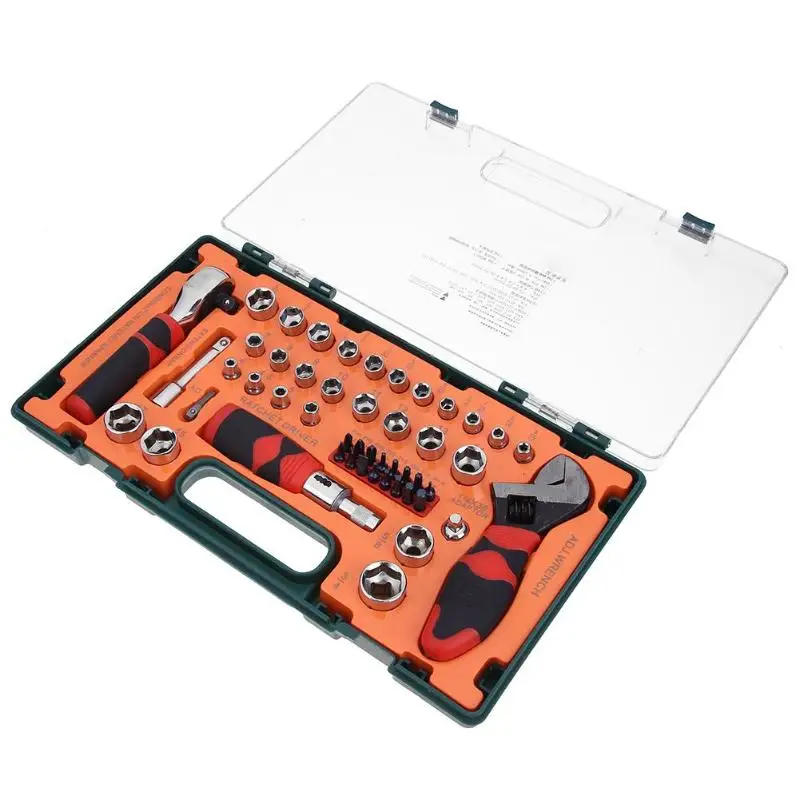 

49pcs/Box Ratchet Screwdriver Wrench Combination Bushing Sleeve Kit Set Appliance Mechanical Repair Tool, Household Car repair