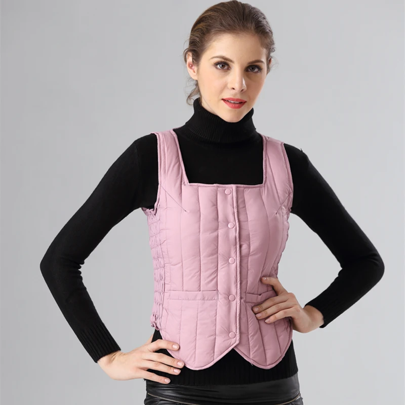 Женский жилет IEMUH зимний Сверхлегкий на гусином пуху без рукавов M XXXL|waistcoat