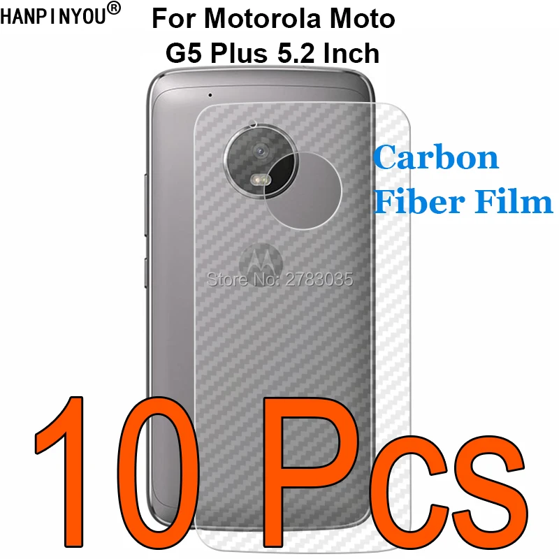 10Pcs For Motorola Moto G5 Plus XT1863 XT1684 5.2&quot Anti-fingerprint Transparent Carbon Fiber Back Film Screen Protector | Мобильные