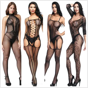Sexy lingerie Teddies Bodysuits hot Erotic lingerie open crotch elasticity mesh body stockings hot porn sexy underwear costumes