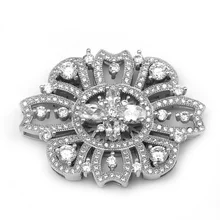 Envío libre multi-fila forma de la flor collar de perlas de plata de ley 925 de circón micro pave joyería conectores de enlace sljq-cz002
