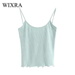 Wixra майка Для женщин блузки 2018 новый летний рубашка без рукавов свободные сексуальные женские Майки дамы Для женщин рубашка