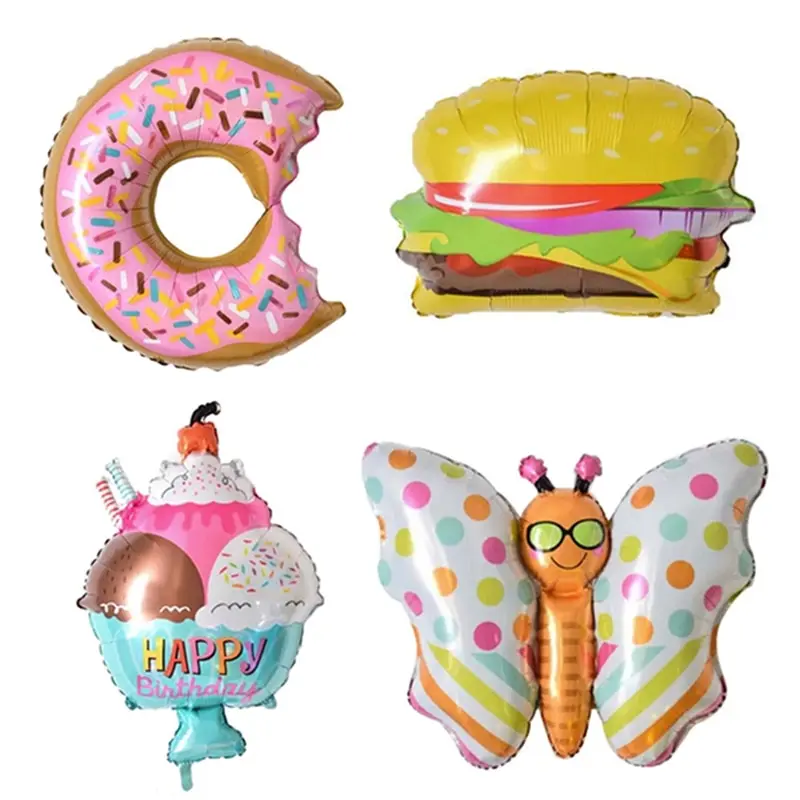 

1Pcs Ice Cream Cake Aluminum Foil Balloon Baby Toys Candy Donuts Inflatable Helium Ball Birthday Wedding Party Supplies