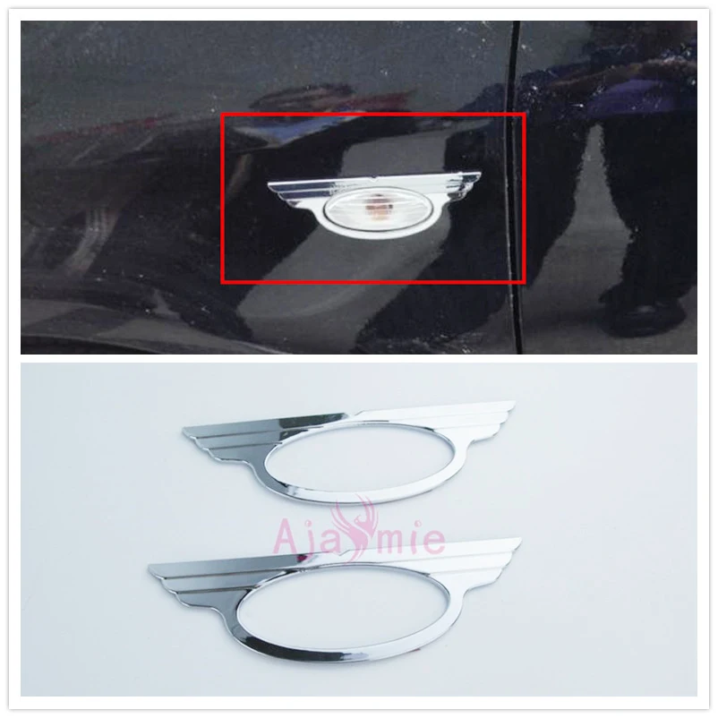 

Accessories For Nissan Juke Wings Shape Side Lamp Cover Bumper Light Trim 2011-2017 ABS 2pcs Chrome Car Styling