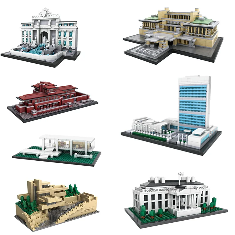 Мини Блок игрушек известная во всем мире скульптура кирпич Merlion big ben Guggenheim