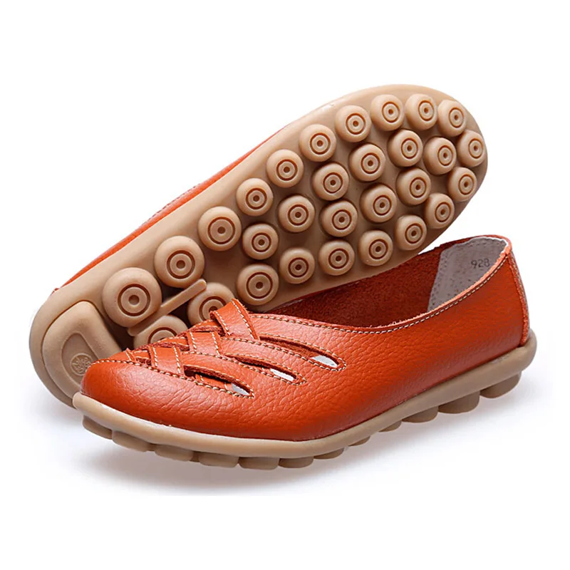Women Sandals Summer Shoes 2016 New Fashion Genuine Leather Hollow Out Casual Flats Shoes Woman sandals