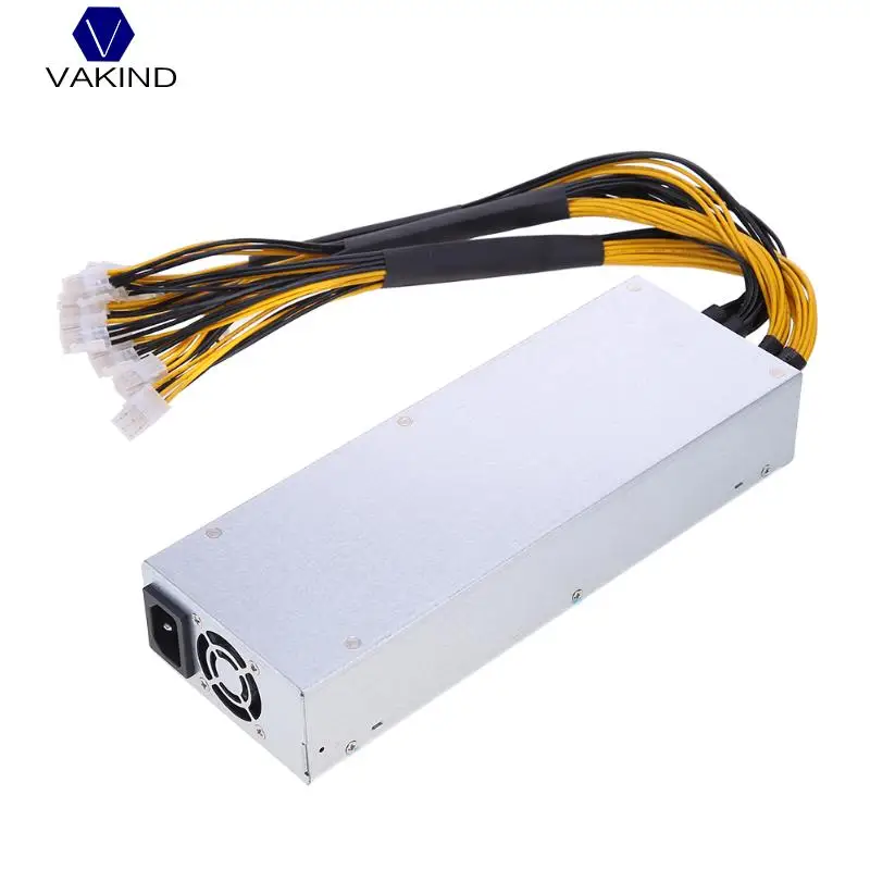 

VAKIND 1800W 180-264V 15A Platinum Antminer Mining Power Supply Fits With 10pcs interfaces For Antminer Miner