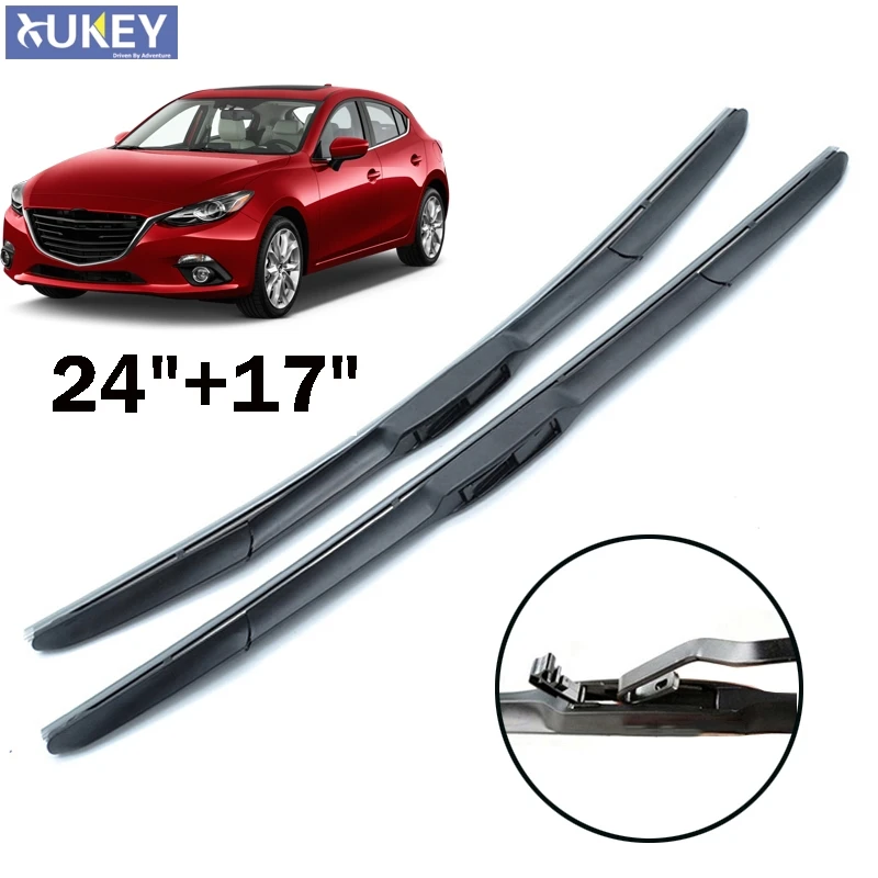 Xukey 24'' 17'' Front Window Windscreen Wiper Blades For Mazda 3 Axela