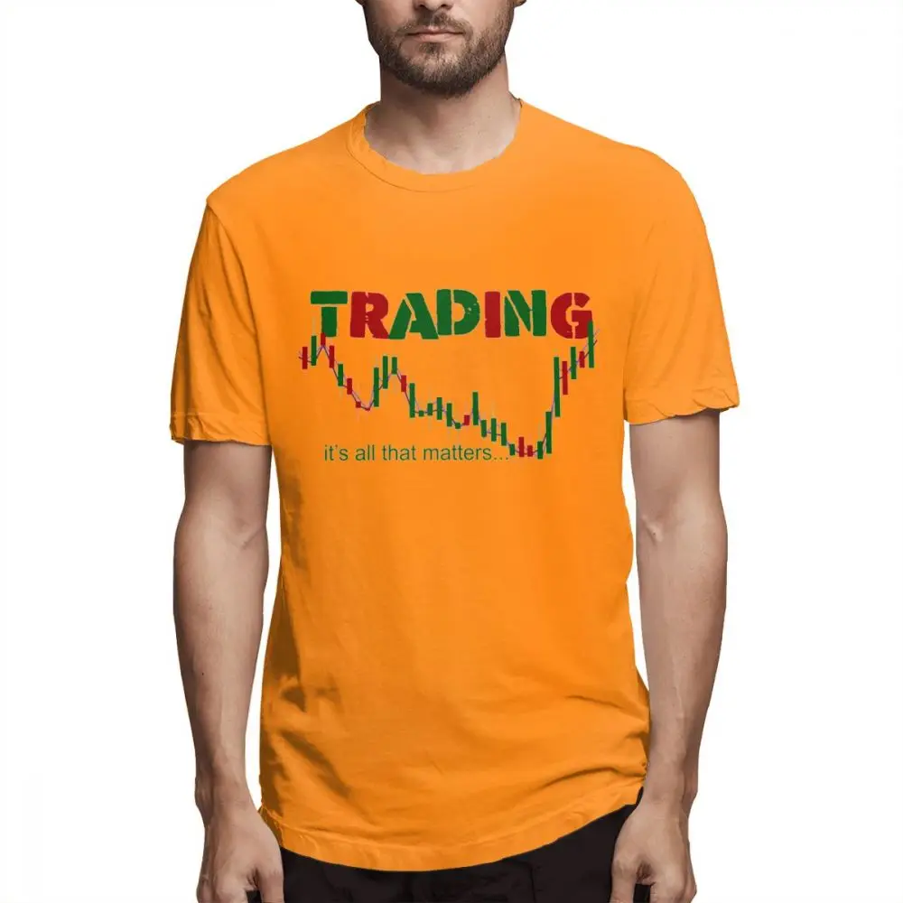 Мужская футболка с О-образным вырезом, футболка для торговли акциями, футболка для мужчин, футболка в стиле Харадзюку - Цвет: Оранжевый