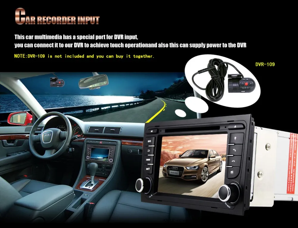 Flash Deal Eunavi 2 Din Car GPS Navigation DVD Player Stereo Video For AUDI A4 S4 RS4 With 3G USB GPS Bluetooth IPOD FM RDS Subwoofer 8