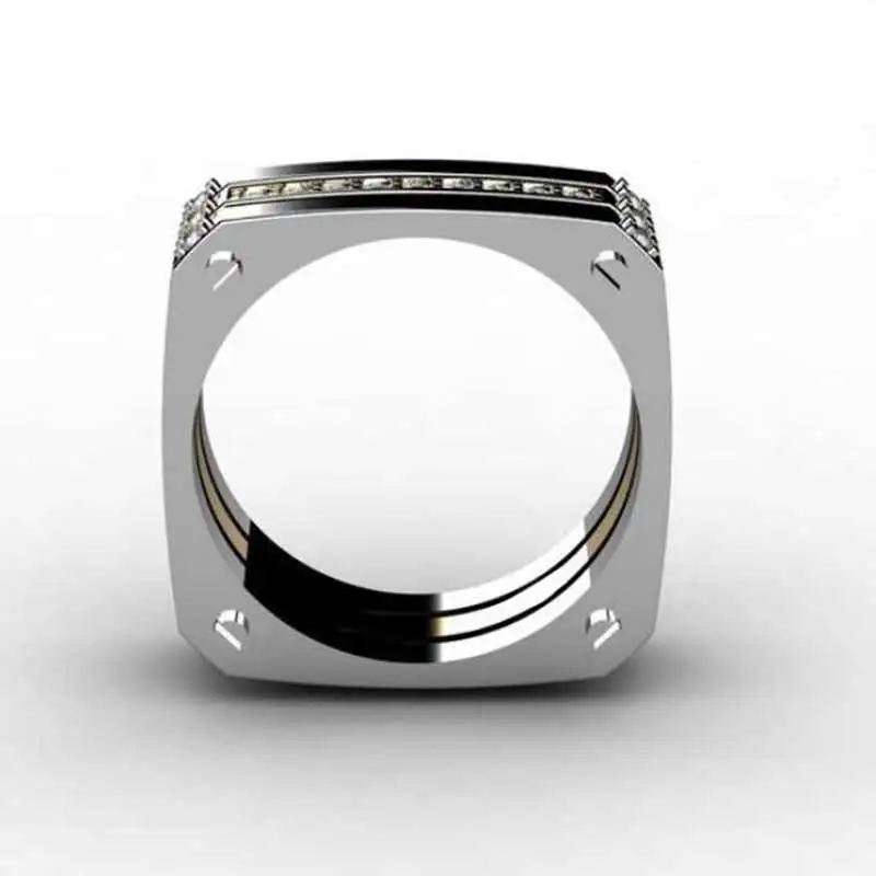 Huitan модное хип-хоп мужское кольцо геометрическое панк квадратная форма тяжелое гаджет кольцо для крутого мальчика модные стильные аксессуары