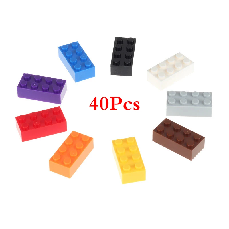 40pcslot 2X4 DIY Enlighten Toy Plastic Building Block Bricks For Kids Compatible With LegoING Assembles Particles 10 Colors (4)