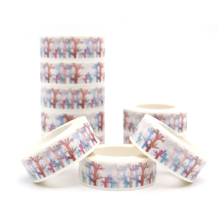 

10m*15mm Creative Watercolor Pattern Washi Tape Diy Decoration Scrapbooking Planner Masking Tape Adhesive Tape Kawaii Stationery