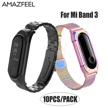 

10PCS/Pack Mi Band 3 Strap Bracelet Metal Stainless Steel for Xiaomi Mi Band 3 Wrist Strap Miband 3 Straps Replace Accessories