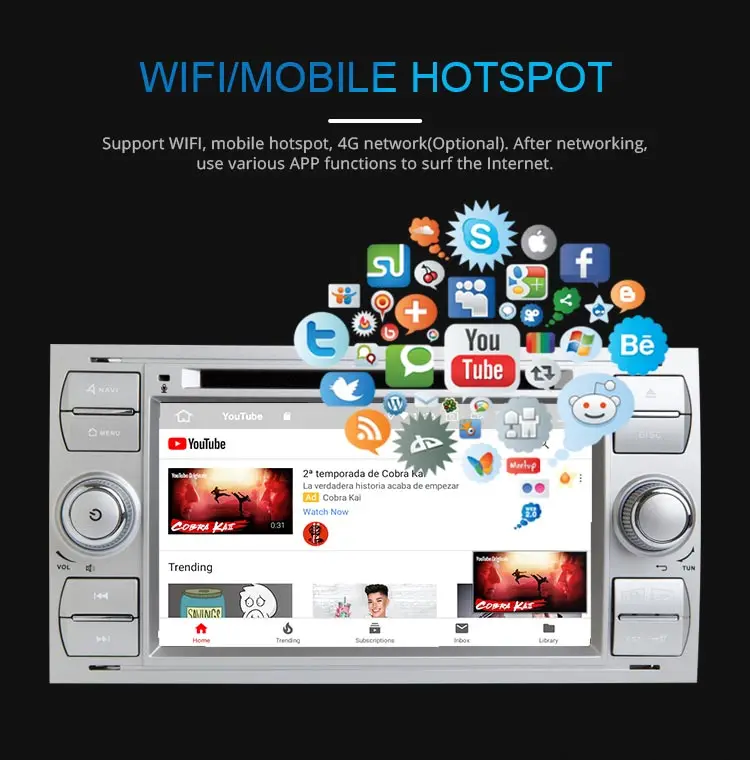 Excellent JDASTON Android 9.0 Car Multimedia Player For Ford FOCUS MONDEO S-MAX C-MAX Kuga GPS Navigation Radio Stereo DVD CD WIFI 4G+64G 5