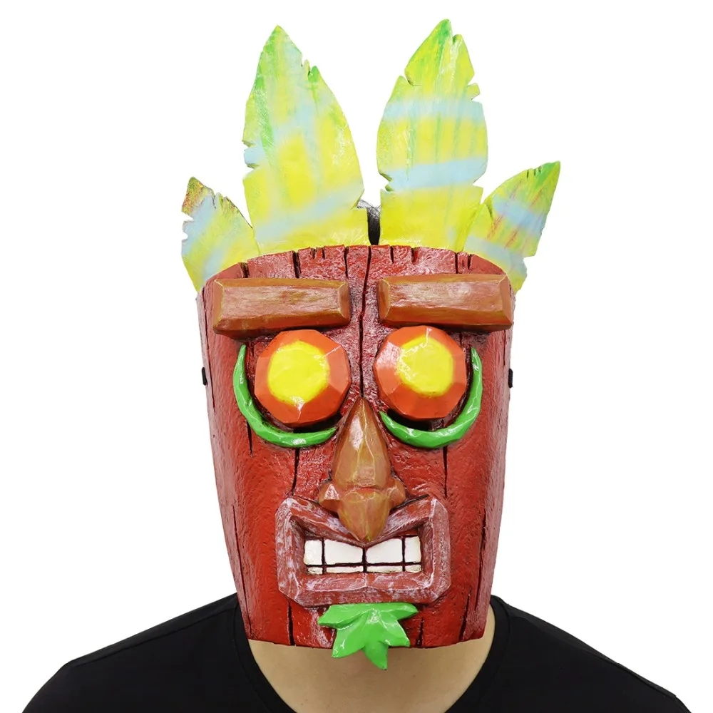 Новая игра Crash Bandicoot косплей маски шеф Aku Смола Маска Половина лица шлем карнавал вечерние Хэллоуин бутафория для маскарада