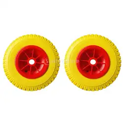 1 пара 25,4 см/10 дюймов 150 кг нагрузка проколов резиновая желтая шина на красное колесо для каяк каноэ лодка тележка транспорт