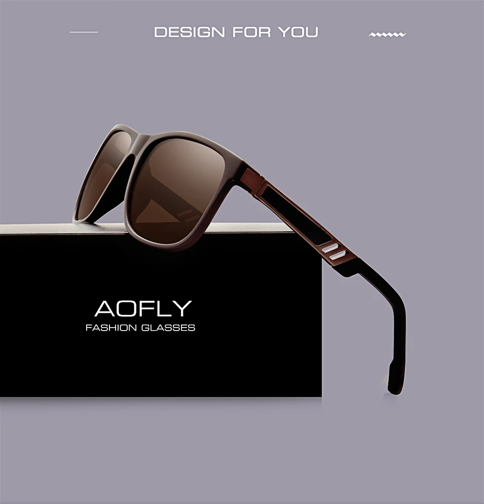 AOFLY, фирменный дизайн, классические поляризационные солнцезащитные очки, мужские, Ретро стиль, Полароид, HD линзы, солнцезащитные очки, мужские, квадратные, для вождения, UV400