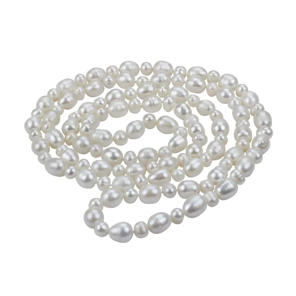 

SNH 120 long pearl necklace 7&10mm different size cute women pearl necklace