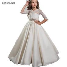 Милые пышные платья из тюля с коротким рукавом для девочек элегантные платья для первого причастия для детей, Платья с цветочным узором для девочек на выпускной