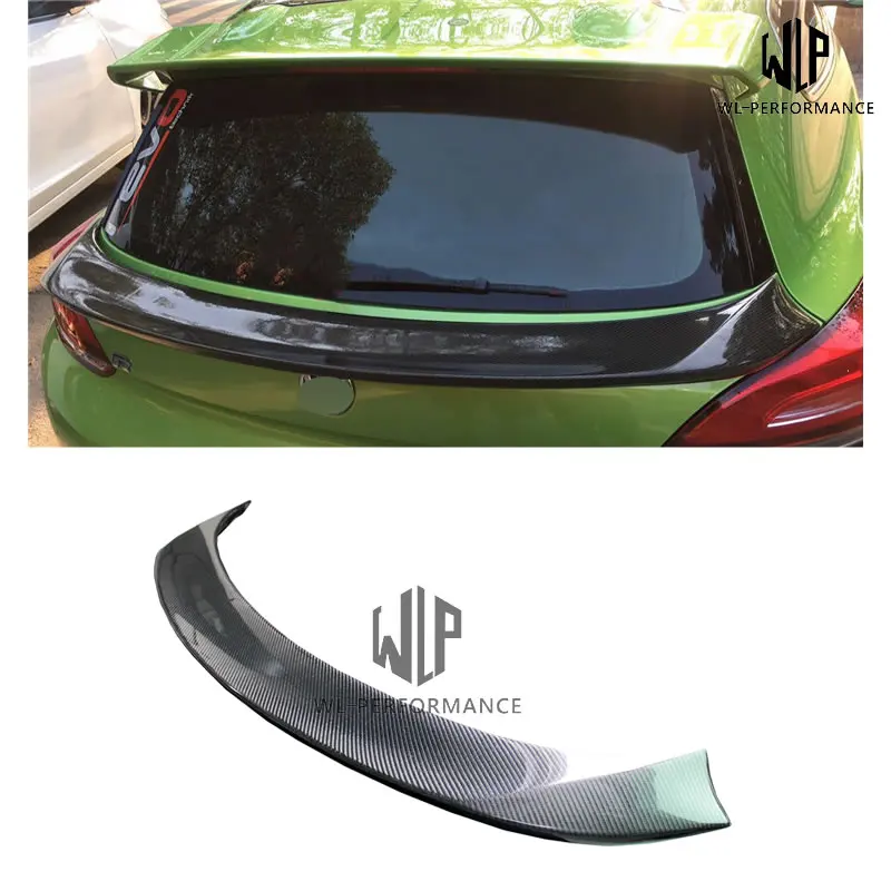 

VW High Quality Carbon Fiber Rear Middle Spoiler Car Styling Wings For Volkswagen Scirocco ABT Style Car Body Kit 2009-2013