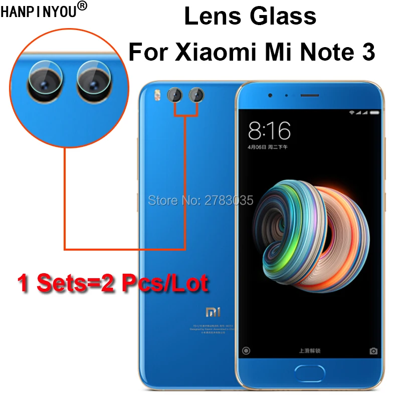 

1 Set=2Pcs For Xiaomi Mi Note 3 5.5" Clear Ultra Slim Back Camera Lens Protector Rear Camera Lens Cover Tempered Glass Film