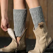 1 пара, женские вязаные зимние гетры с манжетами, 5 цветов, гетры, calentadores piernas mujer