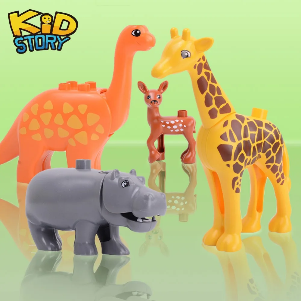 

Animal Series Model Figures Big Building Blocks Animals Educational Toys for Kids Children Gift Compatible Duploed Kids Gifts
