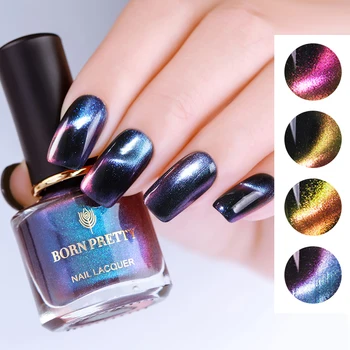 

BORN PRETTY Chameleon 3D Magnetic Auroras Nail Polish 6ml Cat Eye Nail Varnish varnish Magnetic Stick Black Base Needed