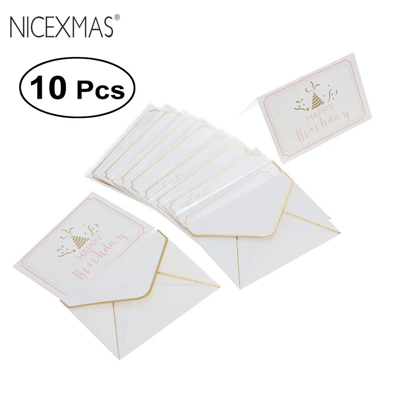 NICEXMAS 10 шт поздравительная открытка с днем рождения конвертами поздравительные