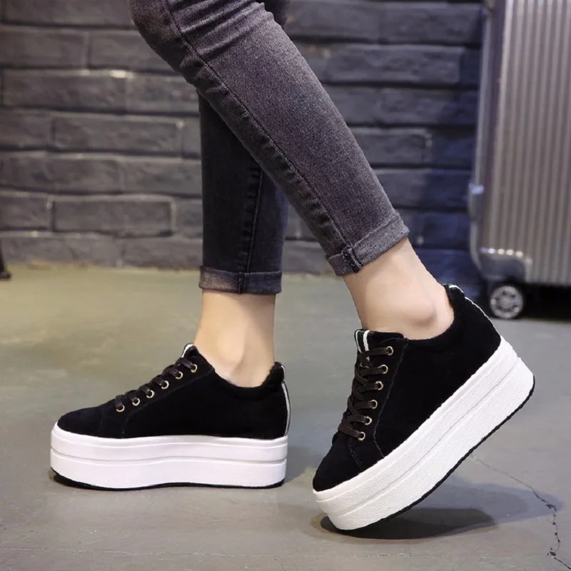 

new Heels Ladies Casual Shoes 2019 Spring Fashion Women's Shoes British Style Women Sneakers Autumn Platform Shoes