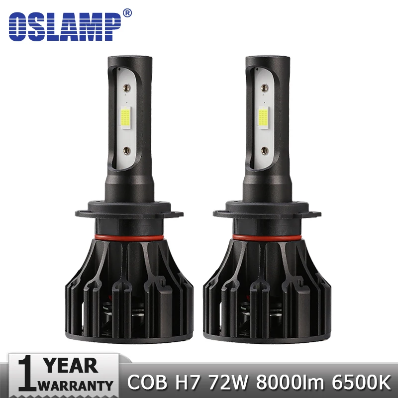 Oslamp COB H7 светодиодный головной светильник лампы 72 Вт 8000lm 6500 К Автомобильный авто
