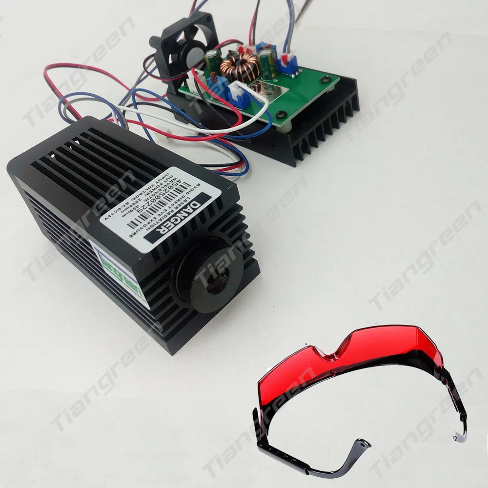 

2500mW Blue Light Laser Module Diode for Laser CNC Engraving Machine High-Power 445nm 450nm Focusing Power Supply, 2.5W Laser