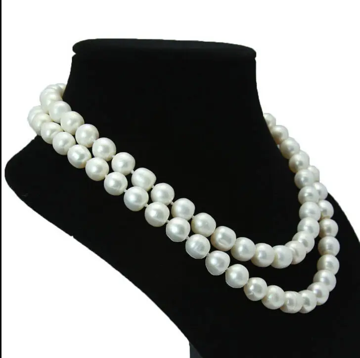 

Hot sale AAA+ 12-14MM natural south seas Australian baroque white pearl necklace 35 inct a