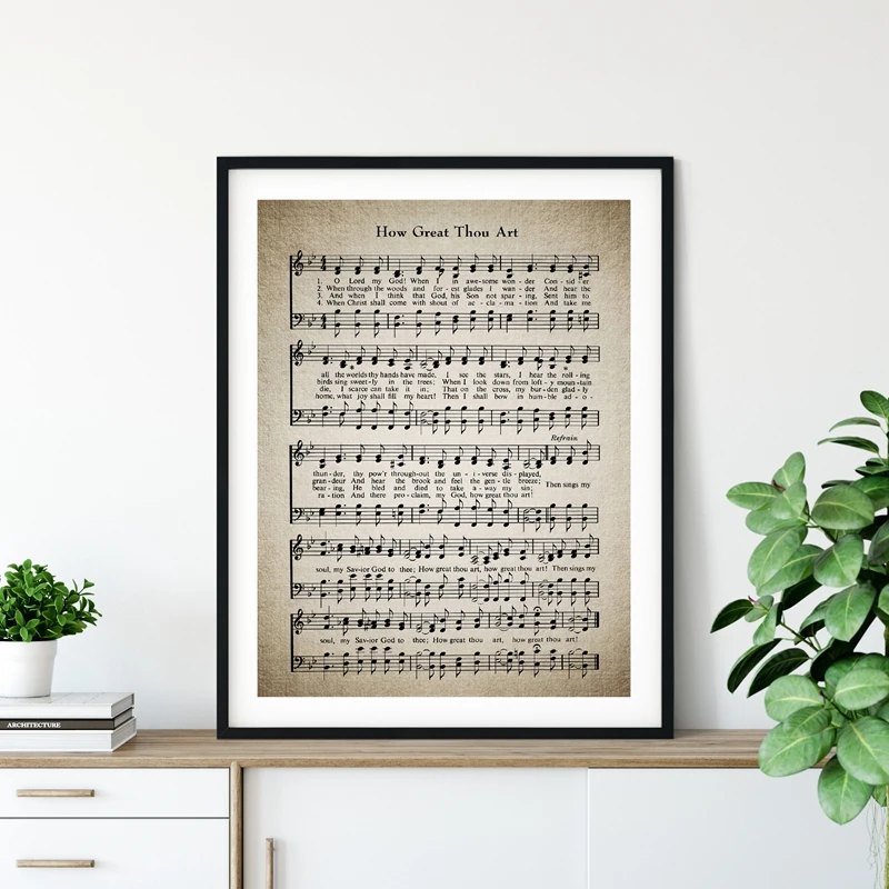 Hymnal Sheet Music Prints Living Room Decor