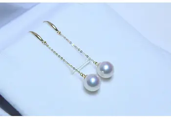 

paif of 10-11mm south sea round white pearl earring 18k