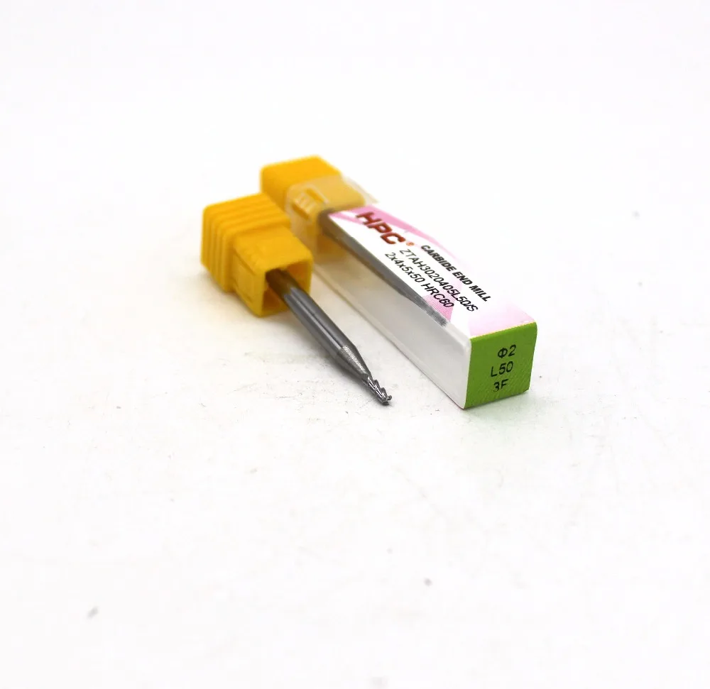 

2*4*5*50 of 3 flutes HRC 60 mill cutter solid carbide end mill CNC machine milling tools