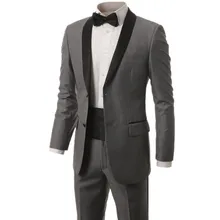 Для Мужчин's Костюмы индивидуальный заказ женихов Для мужчин Шаль атласная нагрудные Жених Смокинги для женихов два Пуговицы Для мужчин Костюмы Свадебные Best человек(куртка+ Брюки для девочек+ галстук