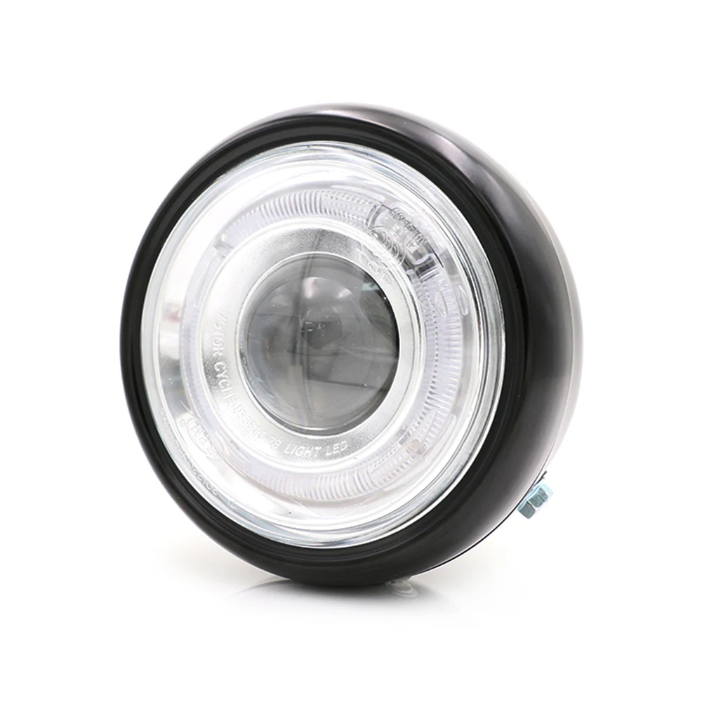 

Motorcycle Headlight Black Metal Retro Halogen Front Light 12V Fits For CG125 GN125 CB CL Yamaha Suzuki Cafe Racer Bobber Custom