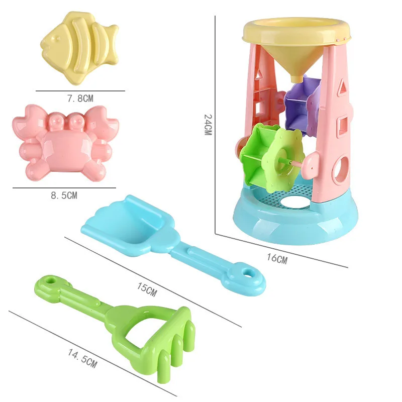  summer beach toys for children SandBox Set Kit Sea Sand bucket Rake Hourglass Water Table play fun 