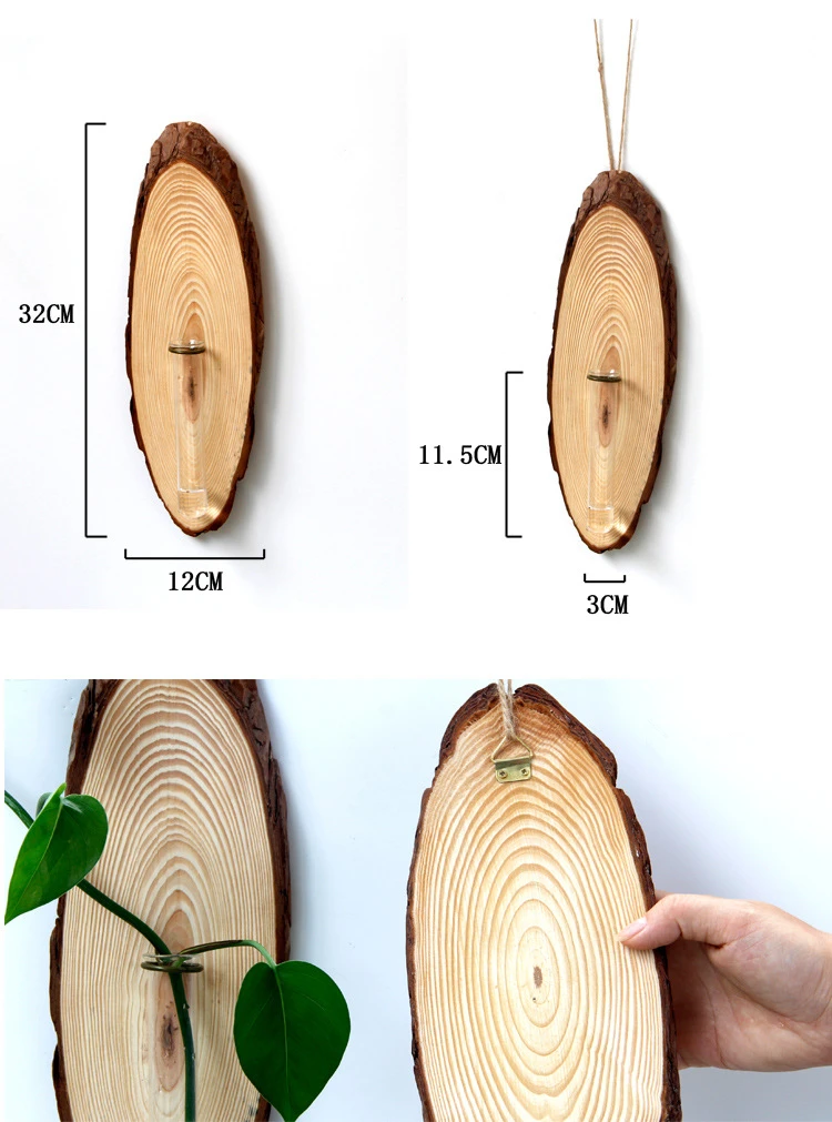 Wood Hanging Ornament With Hydroponic Vase (12)