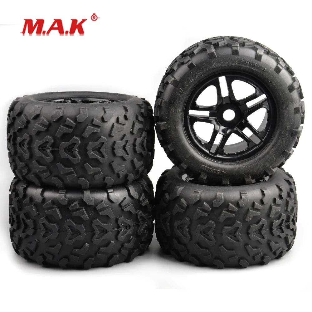 

4 Pcs/Set 1:8 Scale Bigfoot Truck Rubber Tire and Wheel Rims with 17mm Hex fit HSP HPI RC Car Model Accessories
