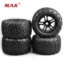 4 Pcs/Set 1:8 Scale Bigfoot Truck Rubber Tire and Wheel Rims with 17mm Hex fit HSP HPI RC Car Model Accessories