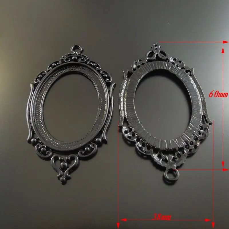 6 шт./упак. Jewelry Интимные аксессуары черный полые сплава Камея Установка кабошон